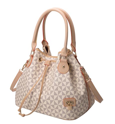 Printed Bucket Bag for Women Fashion Handbag Shoulder Bag Leather Bucket Crossbody Purse Top Handle Handbag with Drawstring3