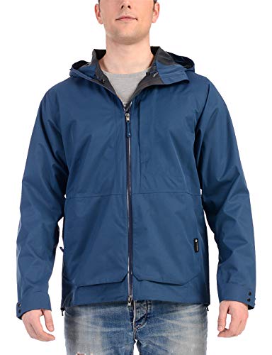 fit space Waterproof Jacket for Men 2.5-Layer Versatile Raincoat Windbreaker Windproof Breathable Navy