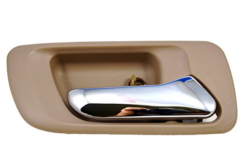 PT Auto Warehouse HO-2580ME-RR - Inside Interior Inner Door Handle, Beige/Tan Housing with Chrome Lever - Passenger Side Rear