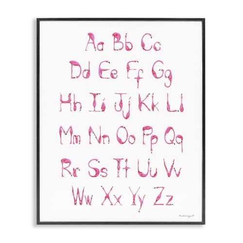 Flamingo Alphabet Typography, 16 x 20 Inch Framed Giclée Print