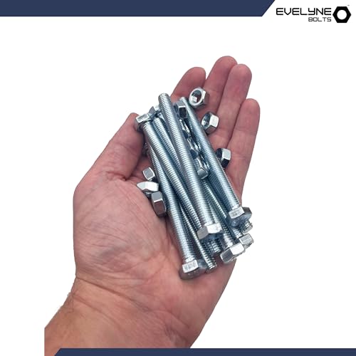 M8 Nuts & Bolt 10 Pack (M8 x 90mm Bolts & M8 Nuts) Hex Bolt/Setscrew Fully Threaded, Silver - Image 4