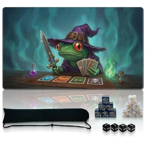 Auralvia Ultimate TCG Battle Set: 24"x14" Stitched Fantasy Playmat, 16