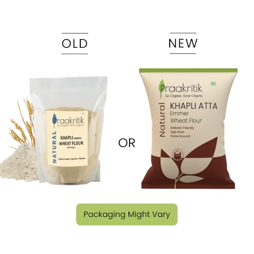 Image of Praakritik Natural Khapli Wheat Atta 5 Kg, Emmer Wheat Flour, High Fiber, Low Gluten & Diabetes-Friendly, Ancient Grain, Easy Digestion (Pack of 3)