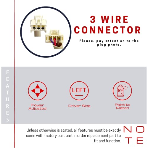 Spieg Ho1320261 Driver Side Mirror Replacement For Honda Civic 2012-2013 Power Adjusted Non-Heated Manual Fold Paintable White 3Pin (Lh) #TOP5