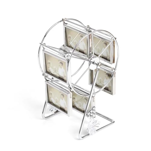 Cabilock Telaio Per Ruota Panoramica Girevole Manuale Cornice Per Foto Base Robusta Per Feste Di Ragazzi E Ragazze Decorazione Per La Casa Argento