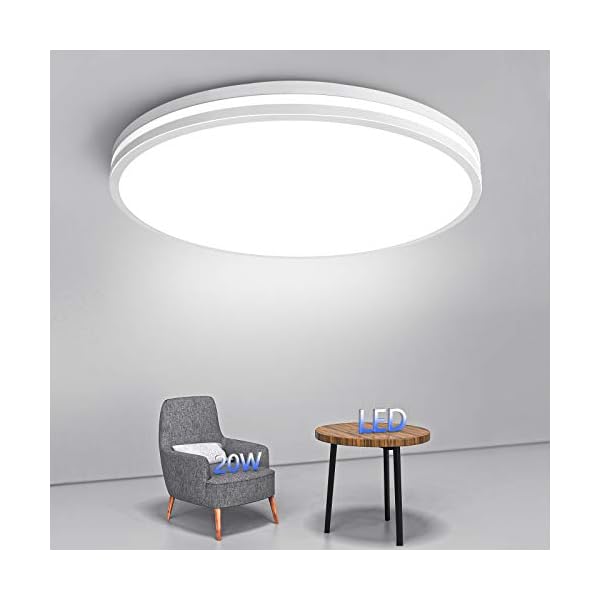 Badezimmer Lampe 20W, Airand Deckenlampe Led Deckenleuchte Rund 4000K Neutralweiß, Flimmerfreie Badleuchte IP44…