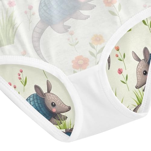 Toddler Briefs, Cute Armadillos Cotton Underwear for Girls, 2–8 Years4