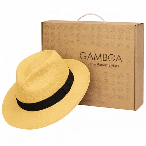 Image of Gamboa Original Panama Hat for Men and Women Fedora Straw Summer Beach Sun Hat Protection UV UPF50+