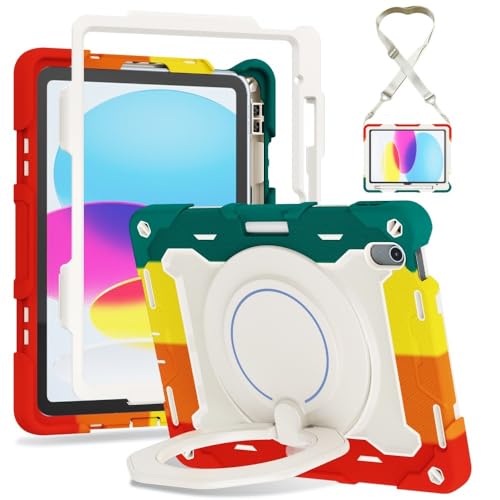 Étui iPad Air 11 M4 2026 anti-chute coque rouge silicone rigide sangle
