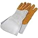 Bob Dale 64-1-1525-11 Premium Reverse Grain Deerskin Welder Glove with Left Hand Patch, Size 11, Grey/Tan
