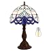 Tiffany Lamp White Blue Baroque Stained Glass Lampshade Antique Style Base Table Lamps Lighting W12 H18 Inch Living Room Bedroom Bedside Desk Lamp S003B WERFACTORY (S003B)