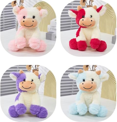 Sibupue Cow Stuffed Animals Soft Plush Cute Cow Doll for Boys Girls 8in (zuo NIU Hong se) - image 6