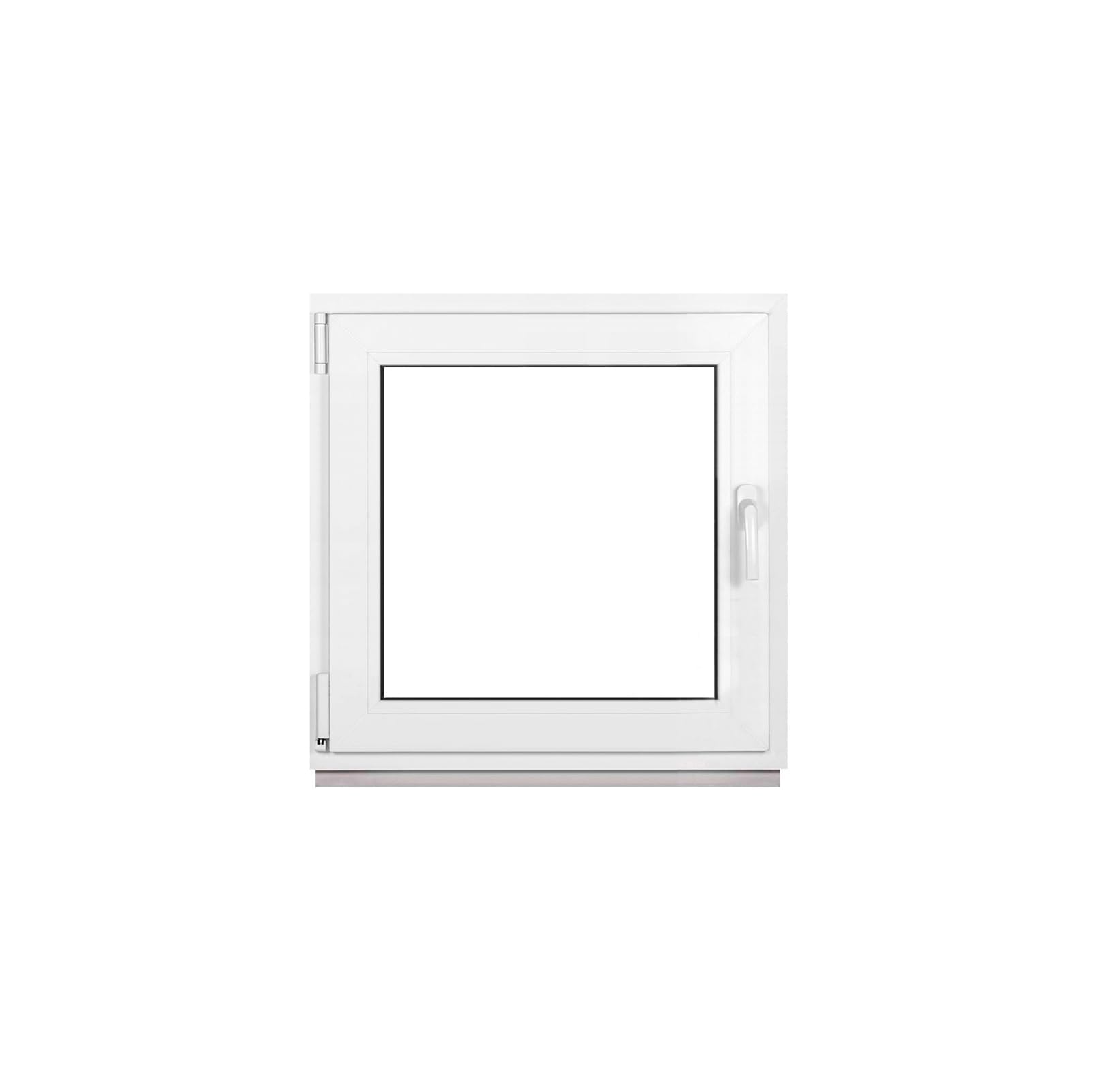 Finestra per cantina Finestra in plastica Bianco Larghezza x Altezza 80 x 80 cm (800 x 800 mm) 2-vetri (32 mm) girevole e ribaltabile DIN sinistra 4-camere Profilo 58 mm incluso maniglia