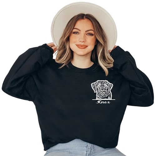 Custom Pet Portrait Hoodie, Personalized Cat Sweatshirt Using Photo+Name,2