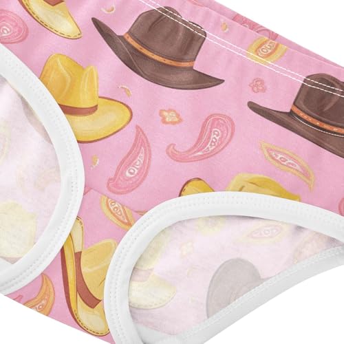 Wusikd Cowboy Hats Girls' Underwear Cotton Girls Briefs Soft Toddler Underwear 2T4