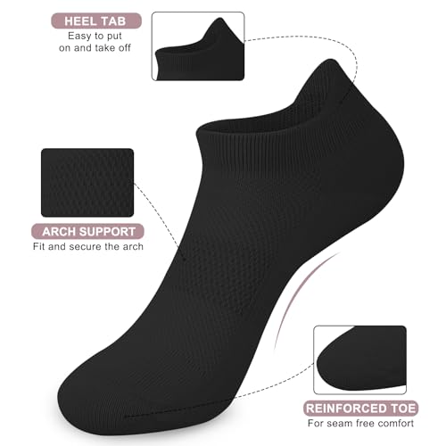 YSense 6 Pairs Pilates Socks with Grips for Women Non Slip Grip Socks Yoga Socks for Ballet Athletic Workout Hospital3