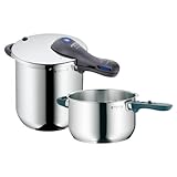 WMF Perfect Plus 8-1/2-Quart and 4-1/2-Quart Stainless Steel Pressure Cookers with Interchangeable Locking Lid