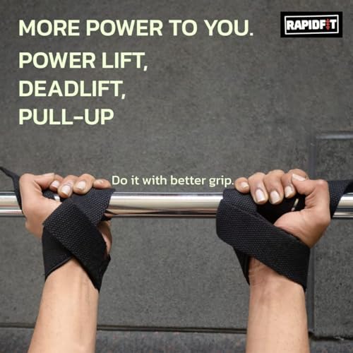 Image of Heavy Cotton Weight Lifting Straps 24 inch - Professional Non-Slip Lasso Wrist Support Straps with Padded 3.5mm Cuff | Gym Workout Straps for Deadlift, Powerlifting, CrossFit & Strength Training | Anti-Skid Grip Fitness Lifting Accessories (White)