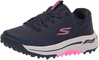 Skechers Women's Go Arch Fit Golf Shoe, Navy/Pink, 8.5