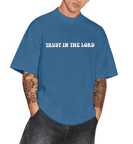 Christian Faith Over Fear Shirt for Men Jesus Religious Shirts Oversized T-Shirt2