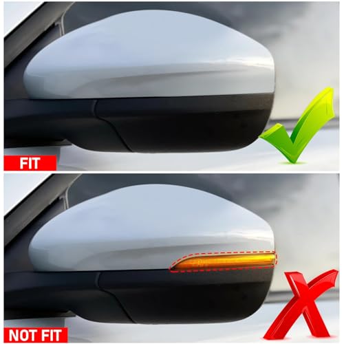 Moonlinks Compatible with 2015-2024 Ford Mustang Side Ox Horn Mirror Cover Replacement Without Turn Signal,Carbon Fiber LH & RH Side Door Exterior Rearview Mirror Cap Trim - Image 5