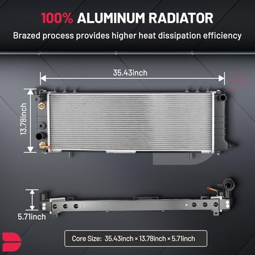 Image of BDFHYK CU1193 Aluminum Radiator for Compatible with Jeep Cheroke,Comanche Full Aluminum Engine Coolant Radiator 2.5L 4.0L L6 Replace 1193 1592,Drive:4WD,RWD