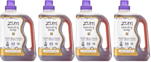 Image of Indigo Wild Zum Clean Laundry Soap - Plant-Based Liquid Laundry Soap - Contains Baking Soda, Essential Oils & Saponified Coconut Oil - Frankincense & Myrrh Scent - 64 fl oz (4 Pack)