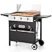 Captiva Designs Flat Top Gas Griddle Grill with Lid, 3-Burner Propane Flattop BBQ Grill for Outdoor Cooking Kitchen, Can be Detached into Table Top Griddle for Camping & Tailgating, 33,000 BTU Output