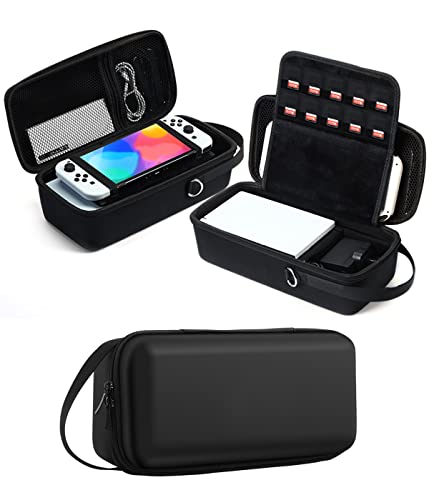 XPEX 1pcs Pochette pour Switch OLED, Etui Rigide en EVA,Housse Rigide de Rangement Zippée en Matériau Durable Anti-Choc pour la Console Nintendo Switch OLED et Ses Accessoires Cover