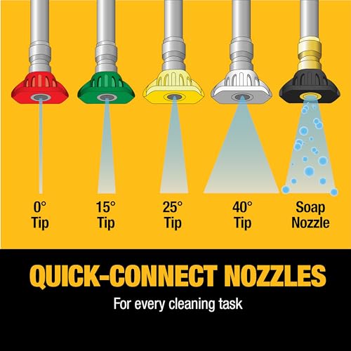 DeWalt 3300 PSI Gas Pressure Washer, 5 Nozzles, Spray Gun, Wand, 25-ft. Hose, DXPW3300-S, 49-State by DEWALT - Image 5