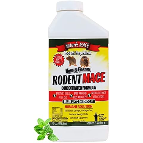 Nature’s MACE Rodent Repellent 40oz Concentrate, Covers 16,800 Sq. Ft.,Repel Mice & Rats, Keep Mice, Rats & Rodents Out of Home, Garage, Attic, and Crawl Space, Safe to Use Around Cildren & Pets Cover