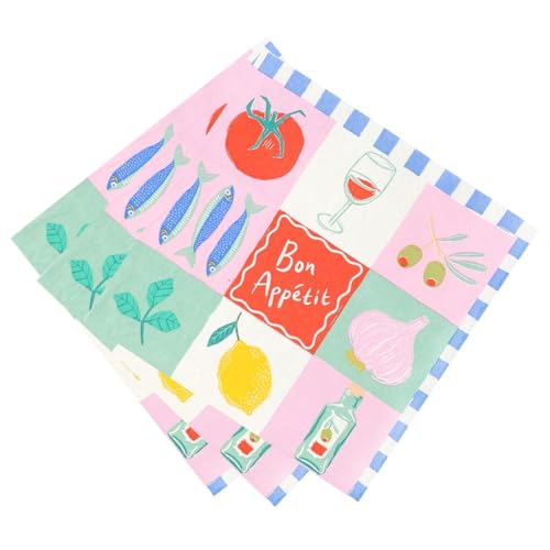 Talking Tables 20 x serviettes été en papier recyclé pour pique-niques repas en extérieur écologiques et recyclables idéales pour buffet anniversaire mariage BBQ decoupage 3 plis 33 cm (Lot de 2) – vue 2