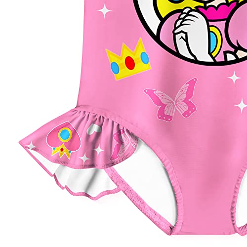 TICODY Princess Peach Swimsuit Girls Bathing Suit Girls Swimwear Beach Pool with Hat Flyers Online