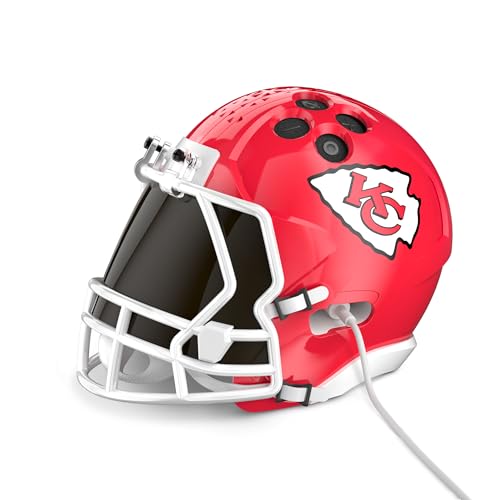 Image of NFL Echo Dot Bundle: Includes Echo Dot | Charcoal and Limited-Edition NFL Helmet Stand | Kansas City Chiefs