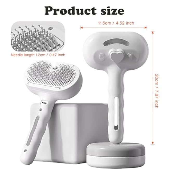 Upgraded rechargeable silicone pet hair removal tool, 3-in-1 automatic cleaning steam brush, suitable for grooming, hair removal, and massage, suitable for cats and dogs.-qbjRVmTe