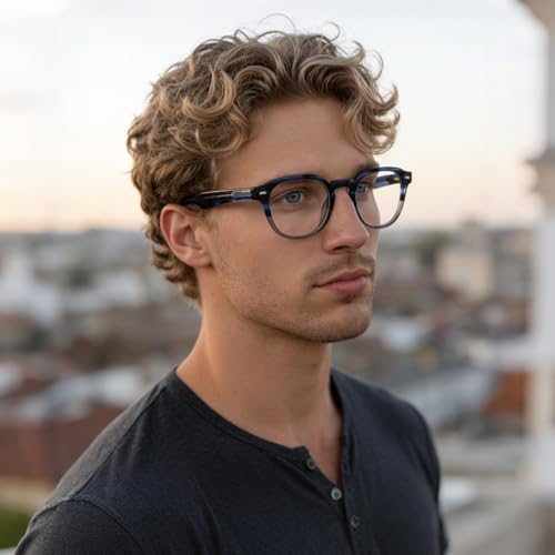 Image of Dollger Blue Light Blocking Glasses for Men Women Retro Round Anti Eye Strain Computer Gaming BlueLight Eyeglasses