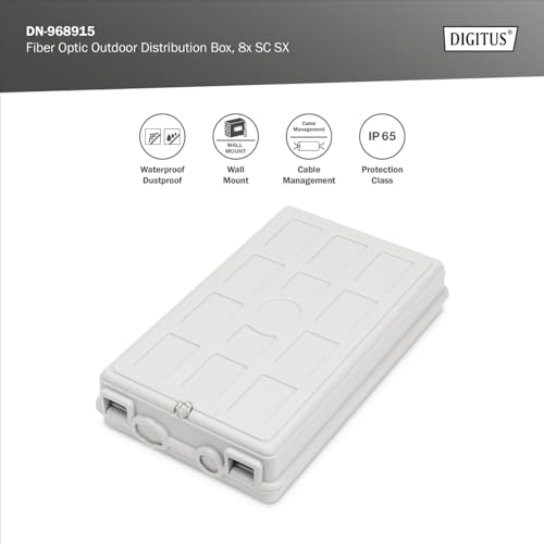 Fibre optique boîtier de distribution 8X LC Duplex DIGITUS extérieur IP44 gris