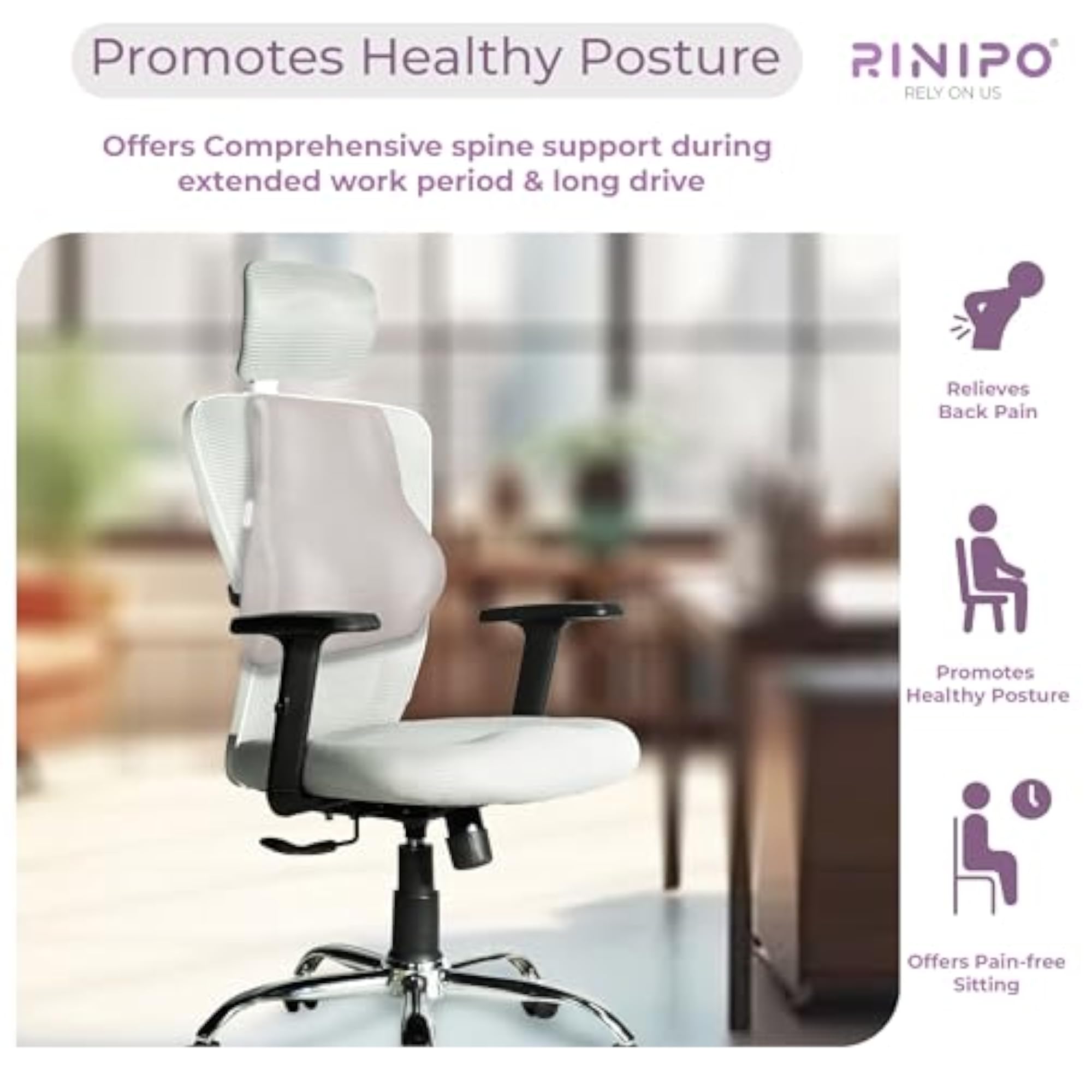 Adjustable Lumbar Support Pillow for Office