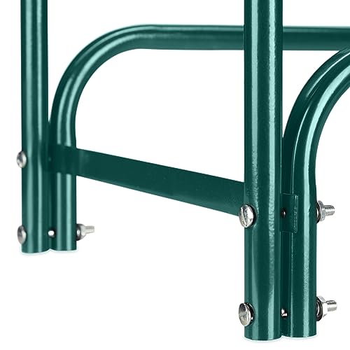 Relaxdays Kaminholzregal mit Abdeckung, Stahl, Stapelhilfe für Brennholz, Brennholzregal, HBT: 122x250x30 cm, dunkelgrün