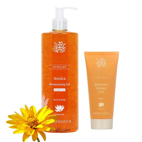 Arnica Gel Duo – 100ml Intensive Muscle Relief Formula with 500ml Vegan Arnica Montana Skincare Gel for Sports Recovery and Daily Comfort
