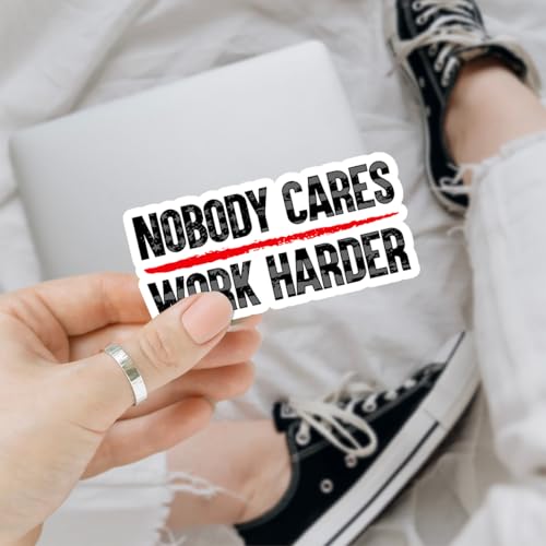 Image of 3 Pcs Nobody Cares Work Harder Sticker, Workout Gym Motivational Adulting is Hard Stickers, Truck Sticker, Sarcastic Work Stickers - Vinyl Stickers for Water Bottles Laptop Phone Car (Normal, 2 inch)