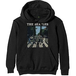 Herren Abbey Road Pullover Kapuzenpullover-Schwarz (Black Black)-M - Les Beatles, Paul McCartney, John Lennon, RIngo Starr, George Harrison