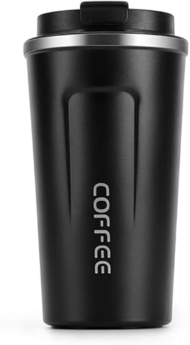 Taza de viaje al vacío de 18 onzas, tazas de café aisladas de acero inoxidable de doble pared con tapa a presión, taza al vacío para café, té y