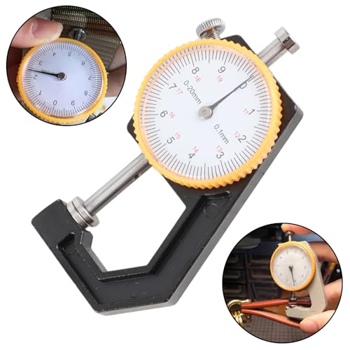 Calibrador de espesores Tyenaza, medidor de grosor para cuero curtido al vegetal, herramienta de medición DIY (0-20 mm) miniatura 3