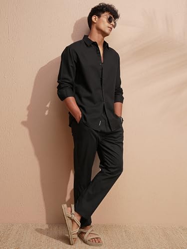Image of Highlander Men's Relaxed Fit Casual Shirt | Cotton Linen | Relaxed fit | Full Sleeves