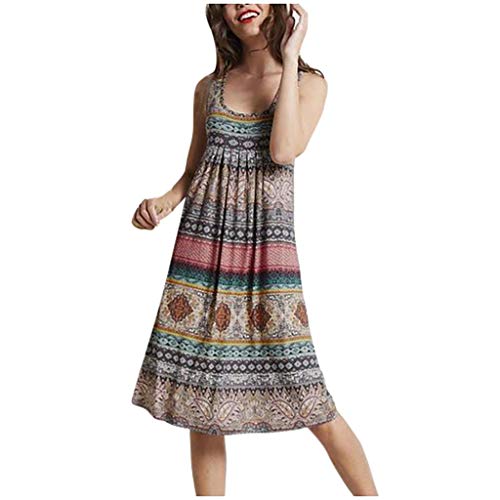 WINJIN Robe Casual Femme Robe Boho Robe Chic Longue Robe Fleur Vintage Robe de Soiree Robe de Bal Robe Sexy Robe a Line Robe Imprimée Robe de Plage pour Ete Cover