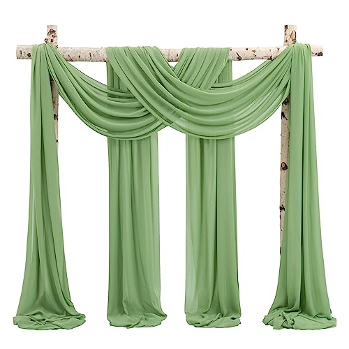 Cortinas de cenador decorativas para cubrir arcos de boda fácilmente con 4 paneles largos