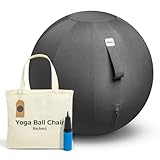Backerz Balance Chair for Office & Home - Ergonomic Exercise Ball for Posture & Back Pain Relief, Yoga Chair - Sitting Ball With Washable Linen Cover