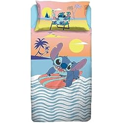 Sabanas Bajeras Primark Stitch - Sábana Bajera Ajustable para Cama Individual, 100% algodón, Producto Oficial