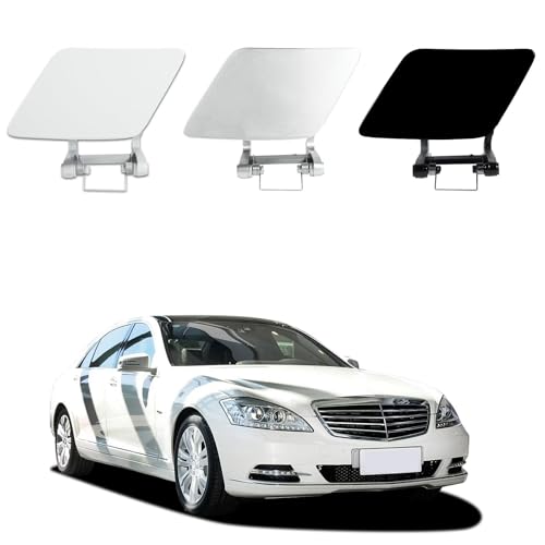 CZShiYue Car Front Bumper Replacement Headlight Washer Cover Fit for Mercedes-Benz S-Class W221 S350 S450 S500 S63AMG 2010 2011 2012 2013 A2218801305 A2218801405 (White, Left Driver Side)